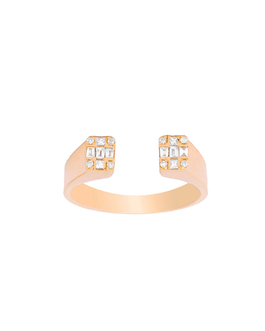 Open 18K Gold, Whitegold or Rosegold Ring w. Diamonds