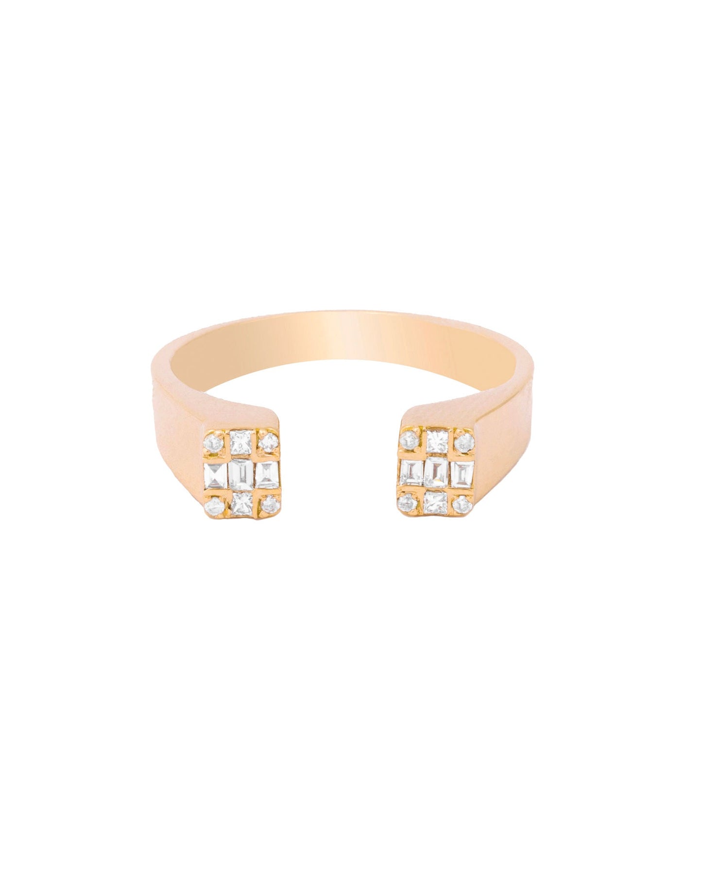 Open 18K Gold, Whitegold or Rosegold Ring w. Diamonds