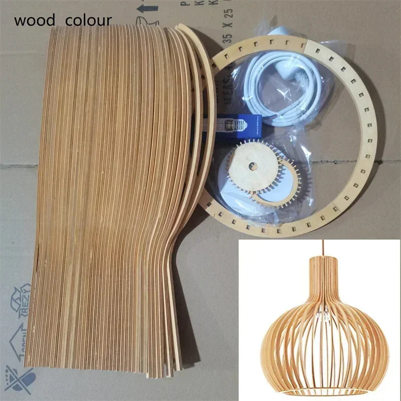 Country Style Chandelier - Wood & Bamboo