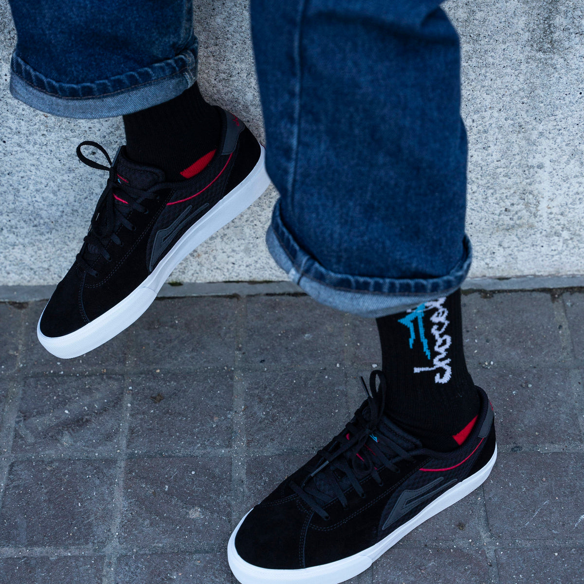 Lakai Flaco II - (Chocolate) Black Red Suede