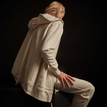 Oversize French Terry Zip Hoodie - Alabaster