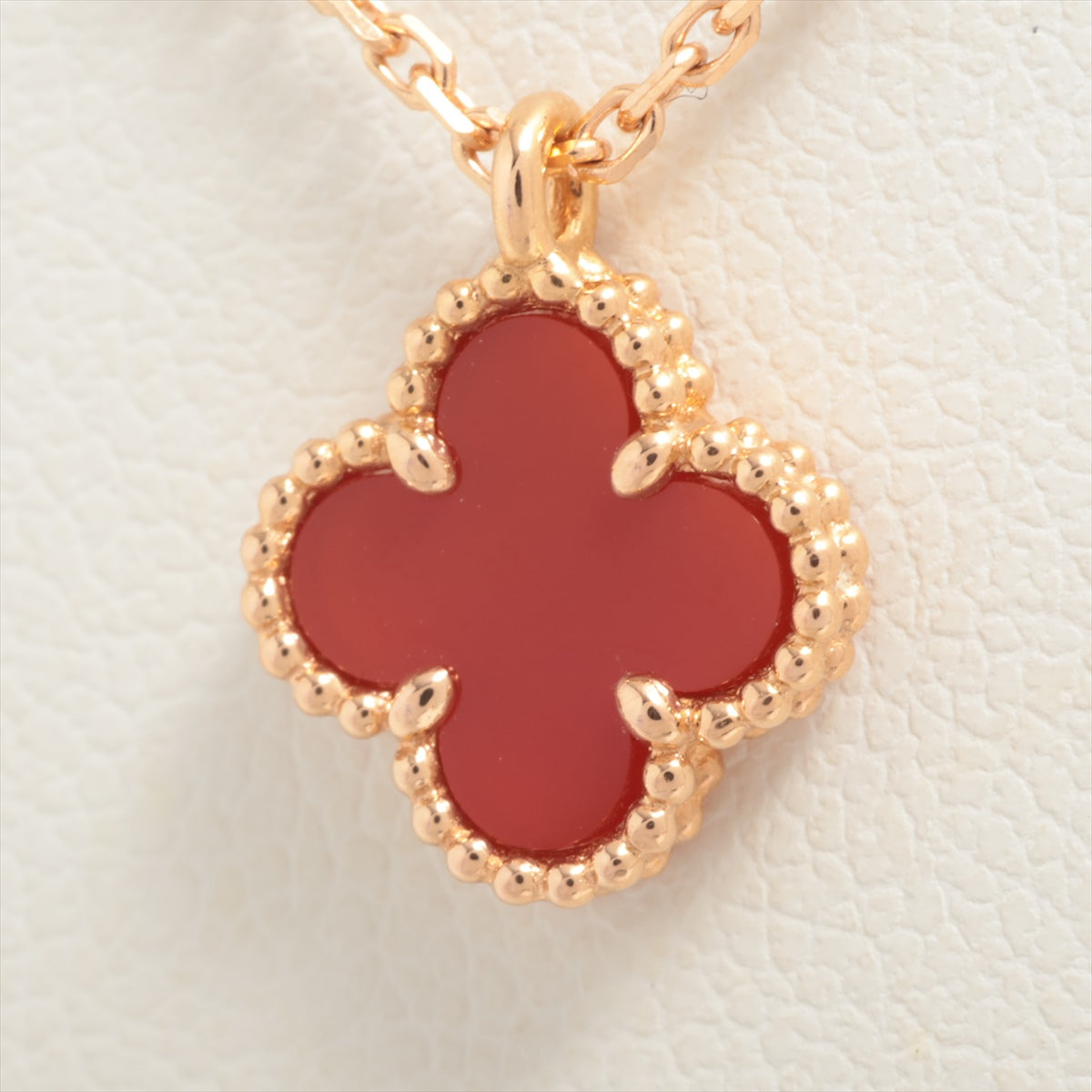 Van Cleef & Arpels Sweet Alhambra Carnelian Necklace