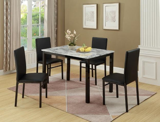 Aiden Black/White 5-Piece Dining Set