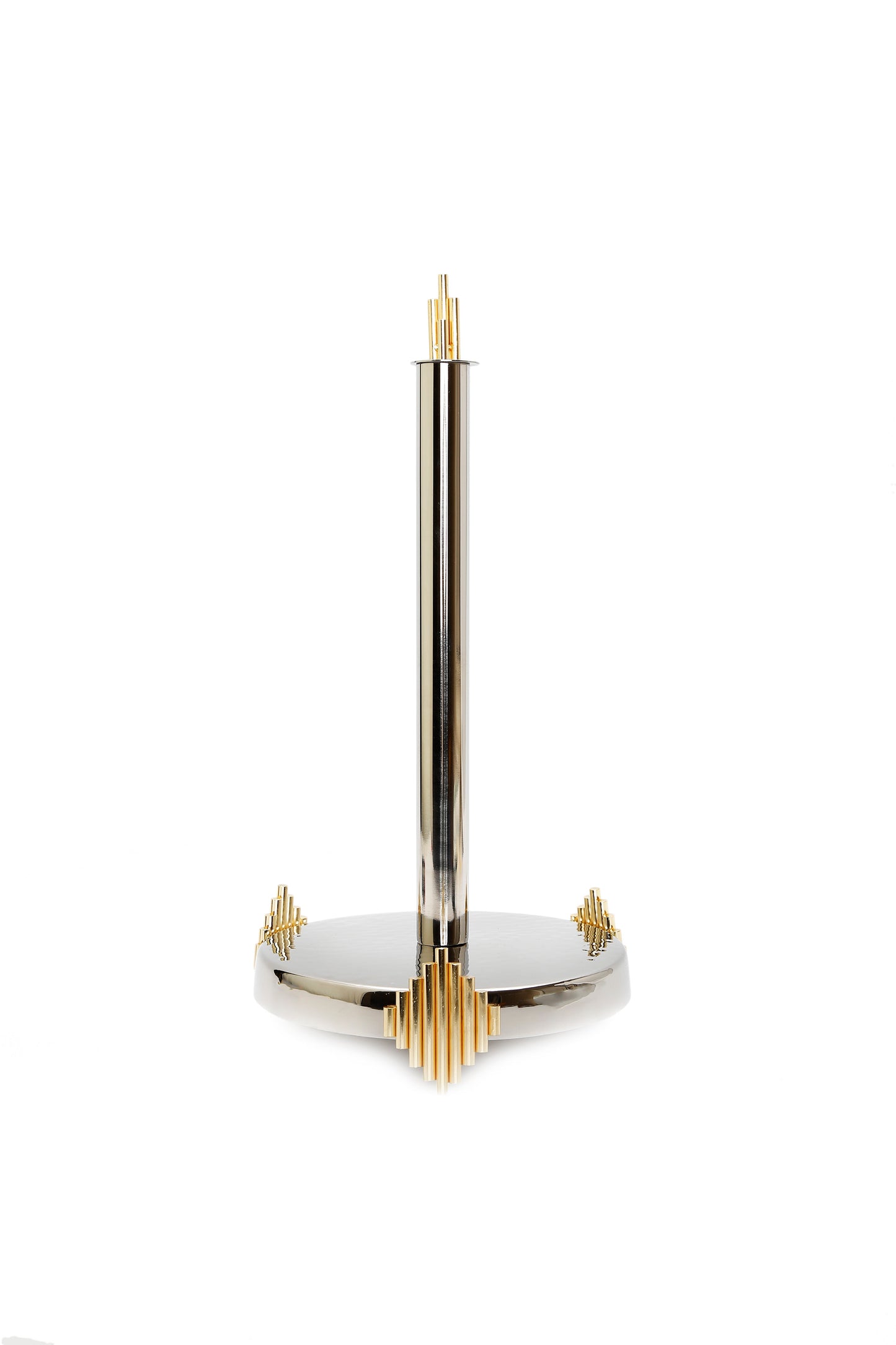 Paper Towel Holder with Gold Symmetrical Design