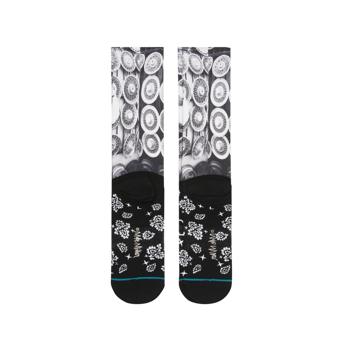 Tupac Bandana Socks Men's - Black/White/Grey