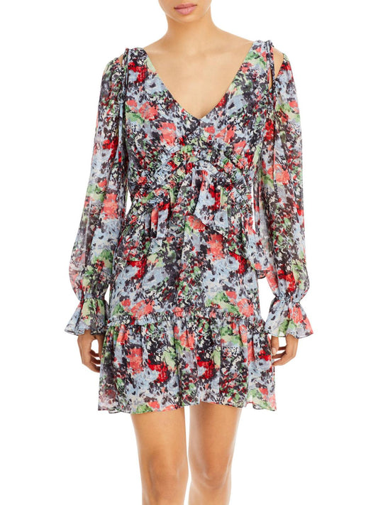 Lewis Womens Floral Print Short Mini Dress