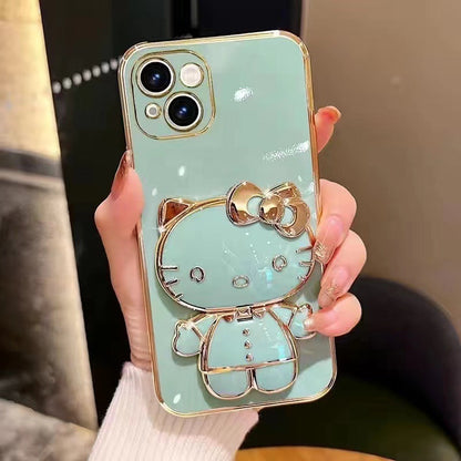 Charming Kitty Folding Mirror Phone Gripper