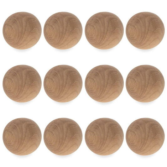 12 Unfinished Unpainted Wooden Balls for Craft DIY 1.5 Inches