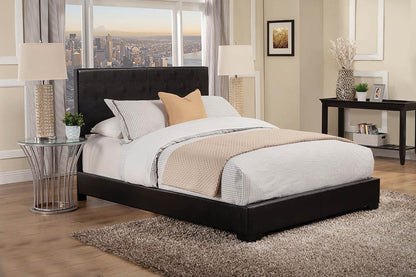 Conner Queen Upholstered Panel Bed Black