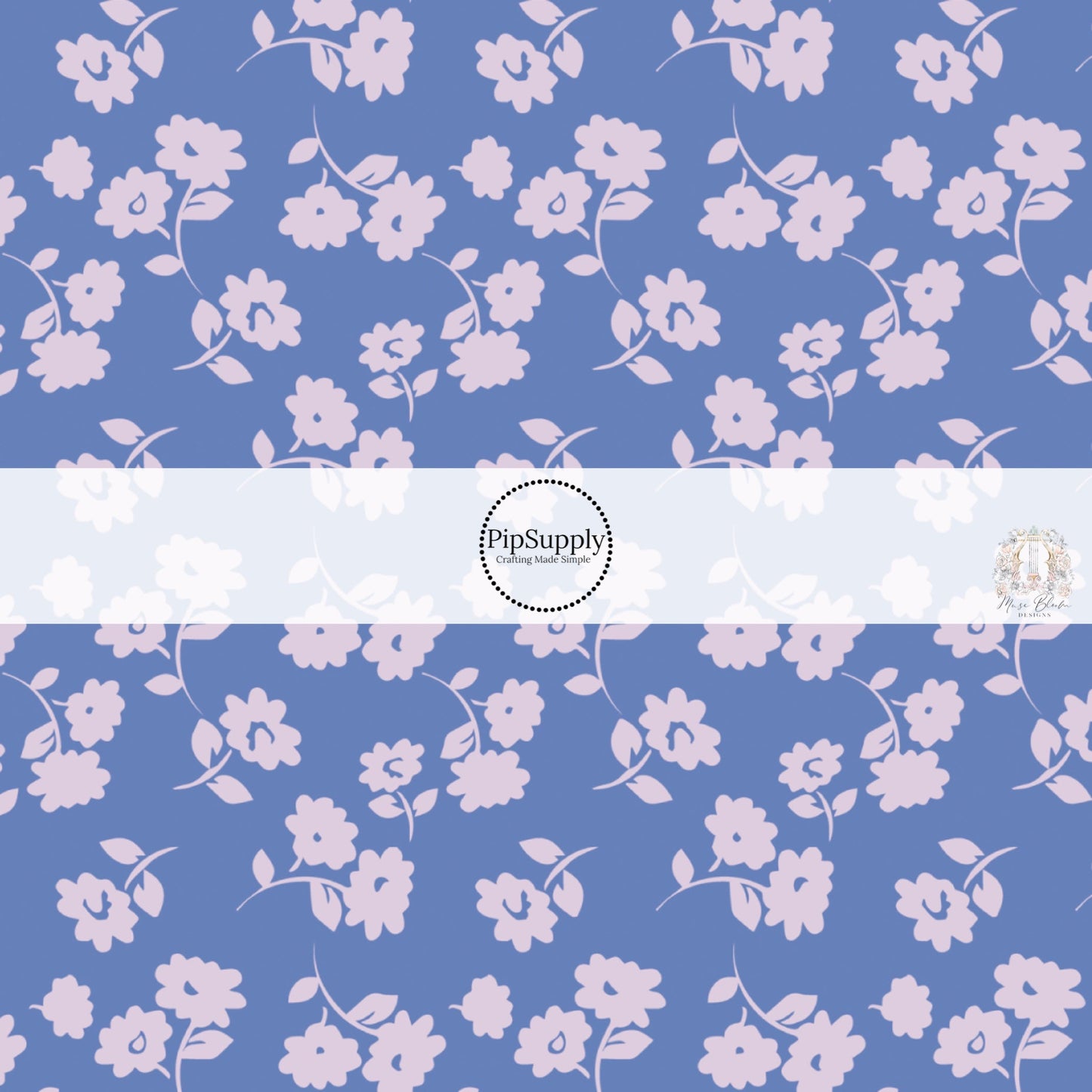 Lilac Periwinkle Falling Flowers Fabric By The Yard