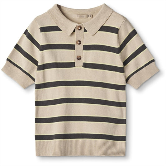 Fliink Sandshell Magnet Stripe Favo Polo T-shirt