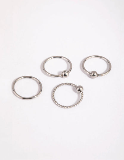 Surgical Steel Textured Nose Ring Pack