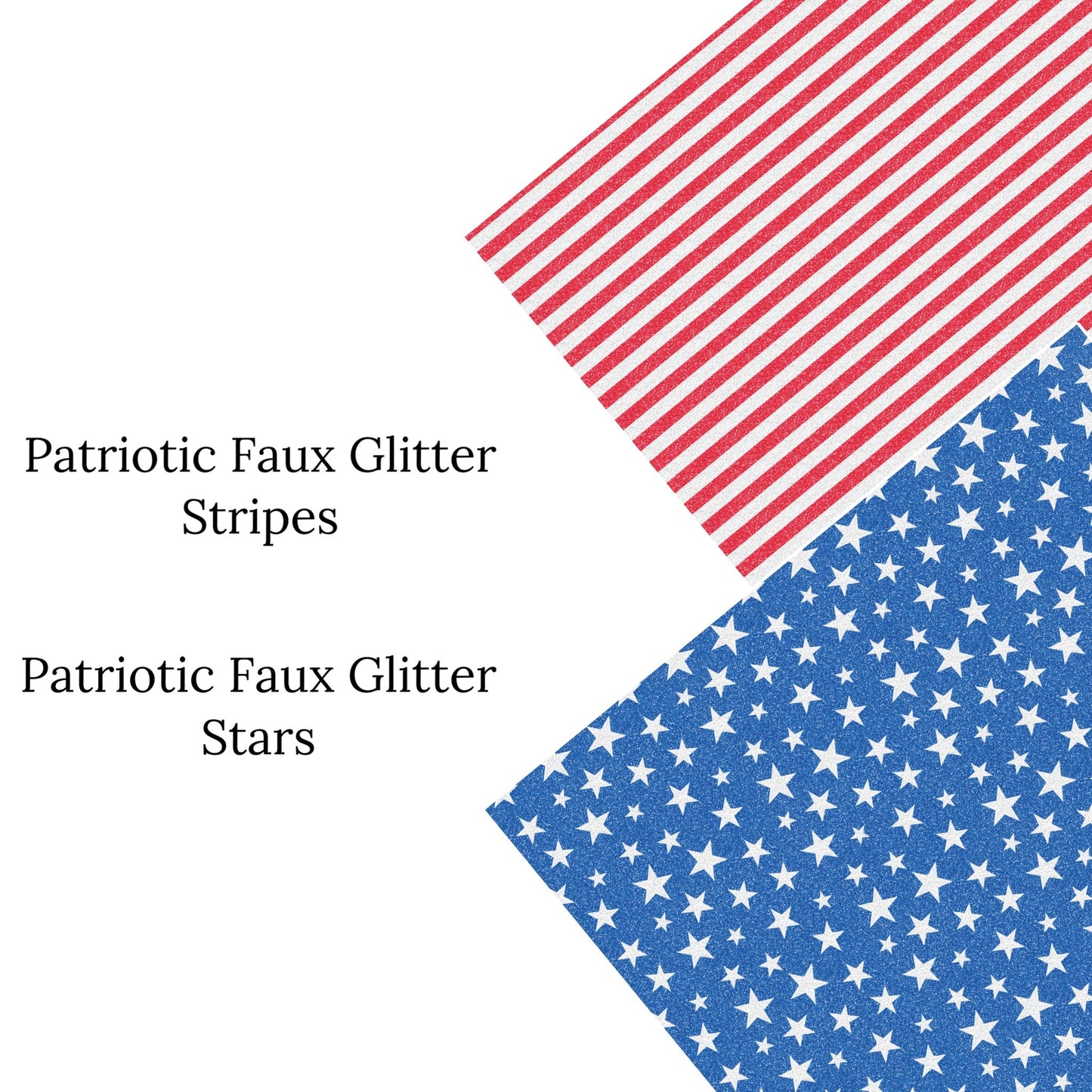 Patriotic Faux Glitter Stars Faux Leather Sheets