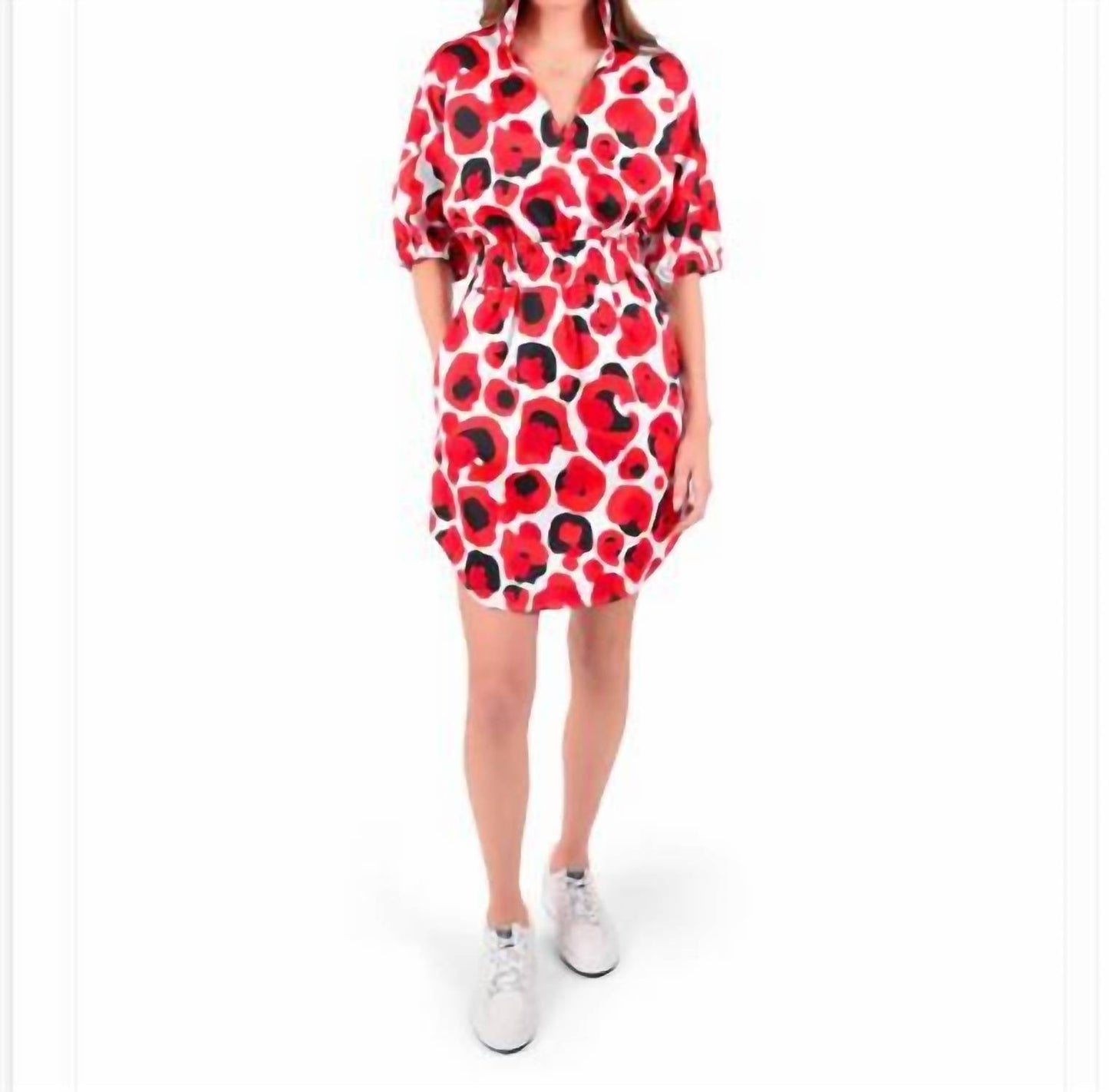 Palmer Dress In Red Col Cheetah