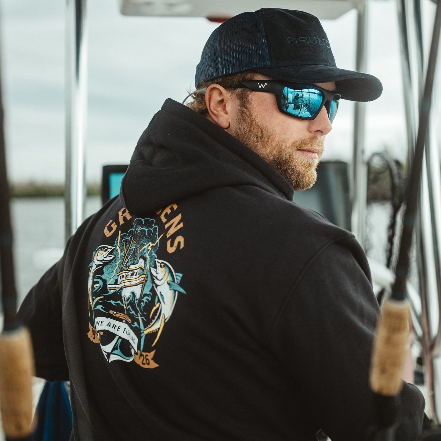 GRUNDENS DISPLACEMENT DWR HOODIE TUNA TATTOO