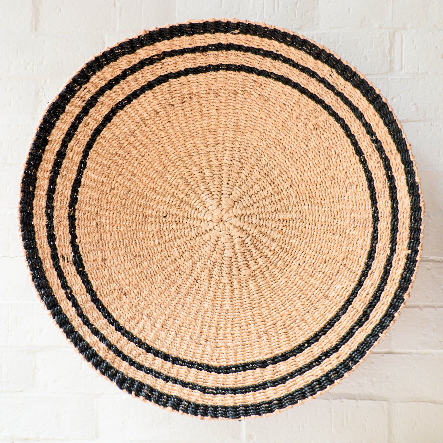 Natural + Black Woven Wall Basket Set