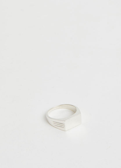 Three Line Signet Ring