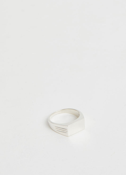 Three Line Signet Ring