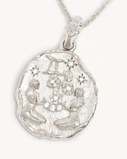 Sterling Silver She is Zodiac Necklace - Gemini