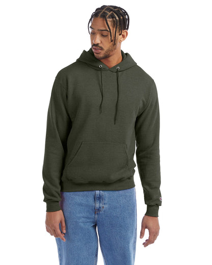 Champion EcoSmart Hooded Sweatshirt | Dark Green Hthr