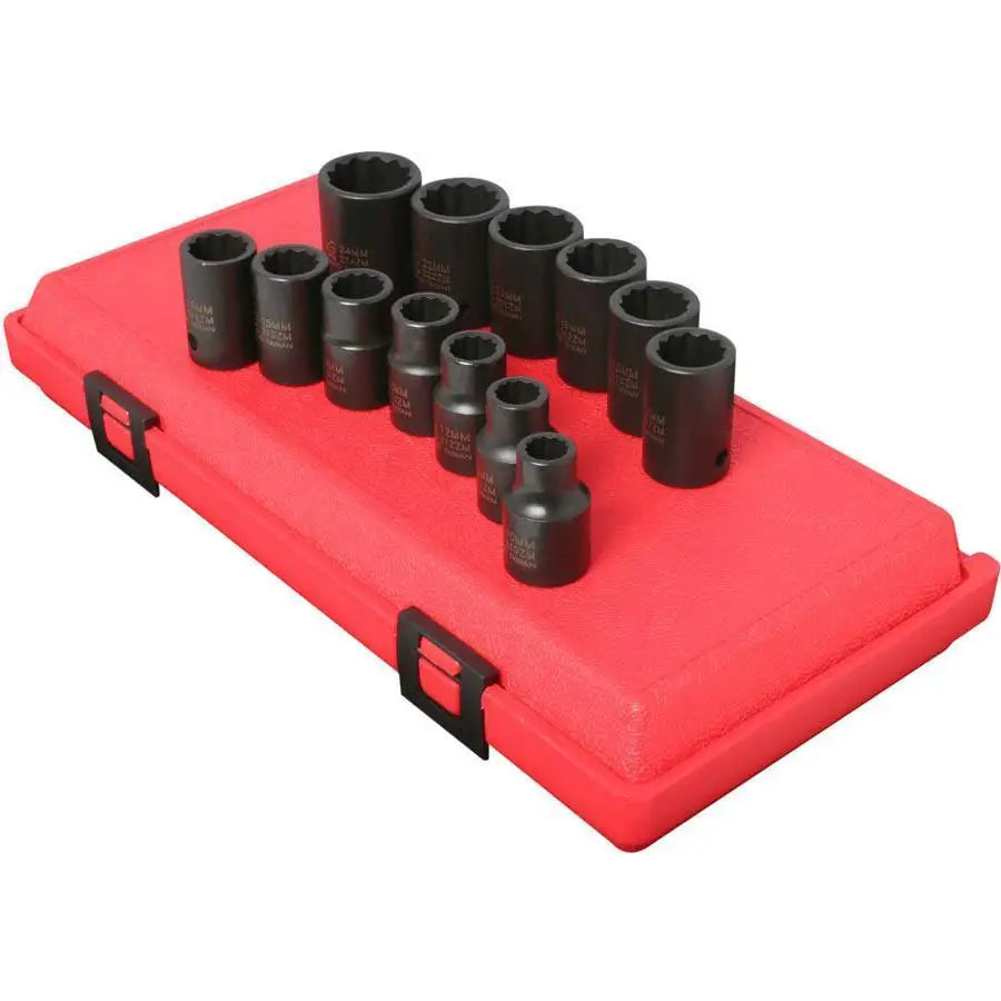 Sunex 1/2 in Dr. 12 Pt. 13 Pc. Metric Impact Socket Set